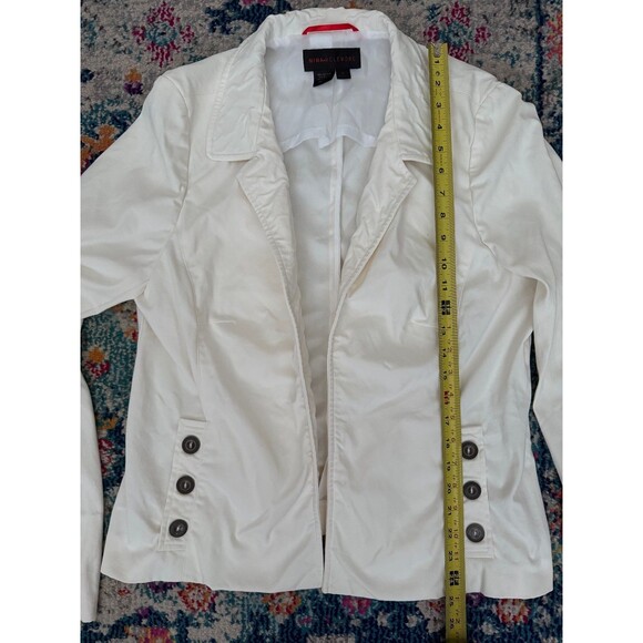 Nina McLemore Cream Open Blazer Jacket Cotton Nylon Stretch Size 12 Classic - Picture 6 of 7